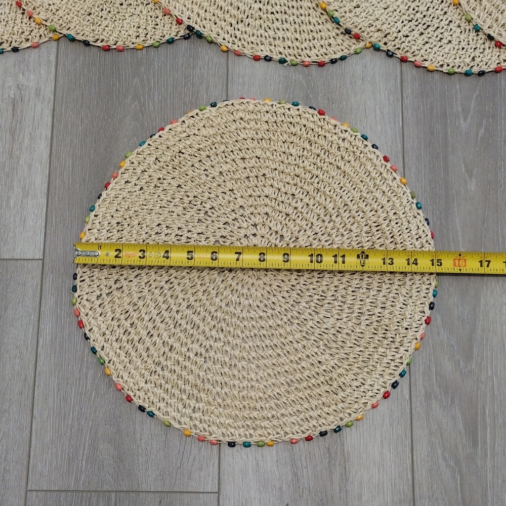 Handmade Woven Placemats with Colorful Trim - Picture 5 of 9